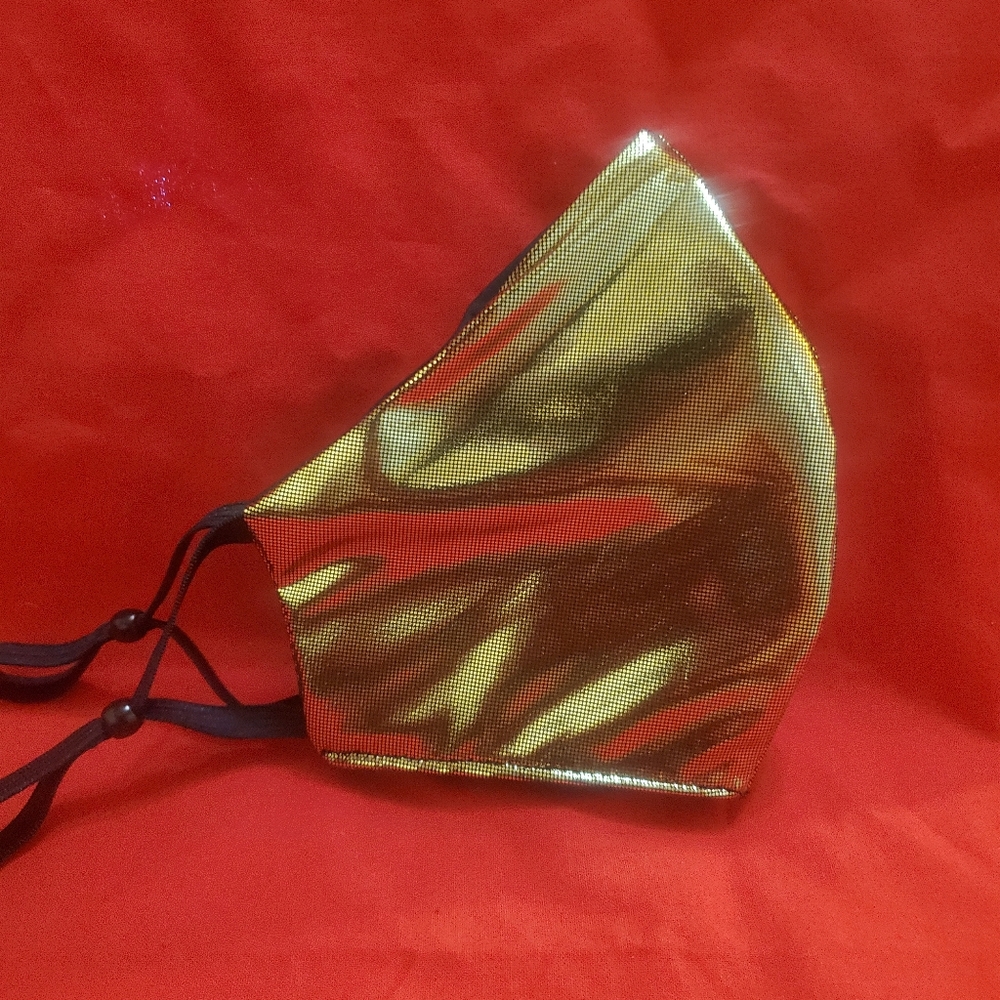 Metallic gold face mask